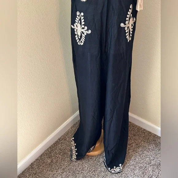 Black and Gold Embellished Jumpsuit - Picture 8 of 16